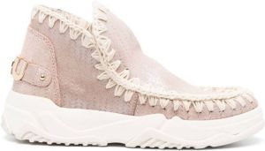 Mou whipstitch-trim detail ankle boots Neutrals