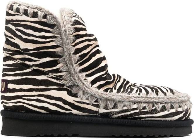 Mou zebra print Eskimo boots Black