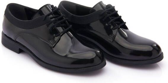 Moustache patent-leather oxford shoes Black