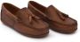 Moustache tassel-front faux leather loafers Brown - Thumbnail 1