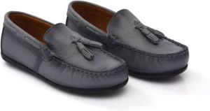Moustache tassel-front faux leather loafers Grey