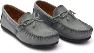 Moustache tie-fastened slip-on loafers Grey
