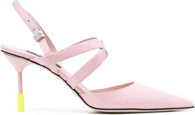 MSGM 95mm pointed leather pumps Pink