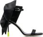 MSGM bow-detail 100mm leather sandals Black - Thumbnail 1