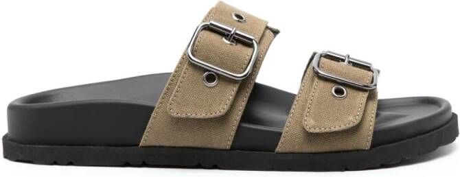 MSGM buckle-strap sandals Green
