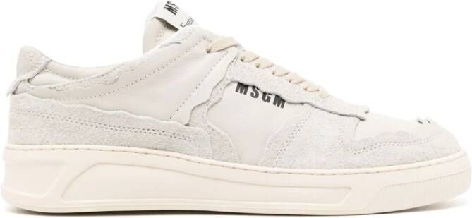 MSGM Fantastic Green leather sneakers Neutrals