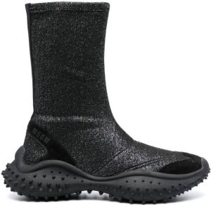 MSGM glitter-finish ankle boots Black