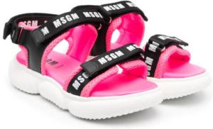MSGM Kids chunky logo-print sandals Black