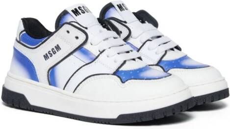 MSGM Kids colour-block leather sneakers White