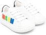 MSGM Kids embroidered-logo leather sneakers White - Thumbnail 1
