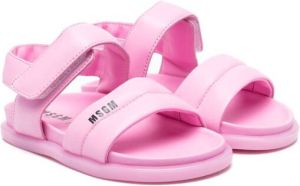 MSGM Kids logo-print detail sandals Pink