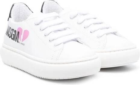 MSGM Kids logo-print platform sneakers White