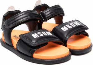 MSGM Kids logo-print sandals Black
