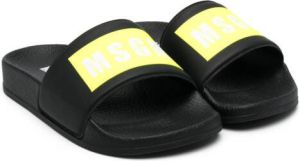 MSGM Kids logo-print slides Black