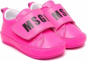 MSGM Kids logo-print touch-strap sneakers Pink