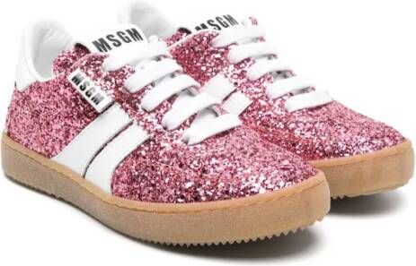 MSGM Kids Retro gliterry sneakers Pink