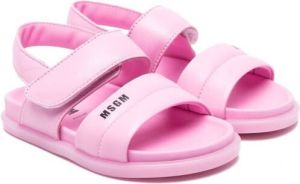 MSGM Kids side logo-print sandals Pink