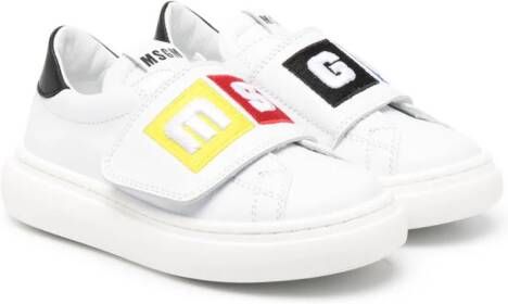 MSGM Kids touch-strap leather sneakers White