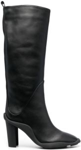 MSGM knee-high leather boots Black