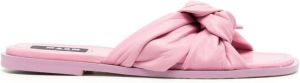 MSGM knot-strap leather sandals Pink
