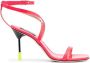 MSGM leather 100mm strappy sandals Pink - Thumbnail 1