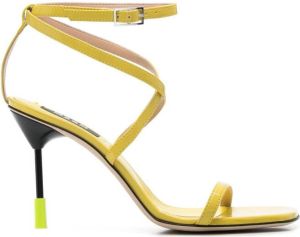 MSGM leather 100mm strappy sandals Yellow