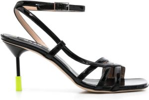 MSGM leather 85mm strappy sandals Black