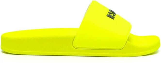 MSGM logo-embossed pool slides Yellow
