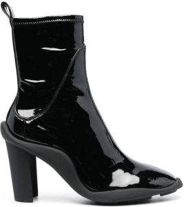 MSGM patent 110mm ankle boots Black