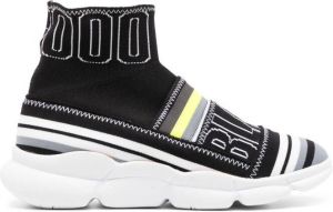 MSGM sock-style contrast-stick sneakers Black