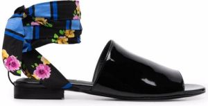 MSGM tie-fastening open-toe sandals Black
