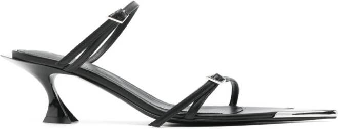 Mugler 55mm leather sandals Black