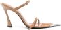 Mugler 95mm double-strap suede mules Brown - Thumbnail 1