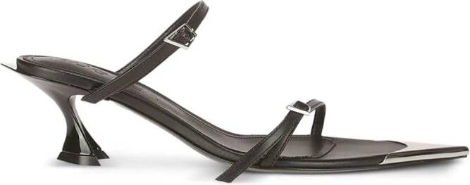 Mugler Fang 55mm leather sandals Black