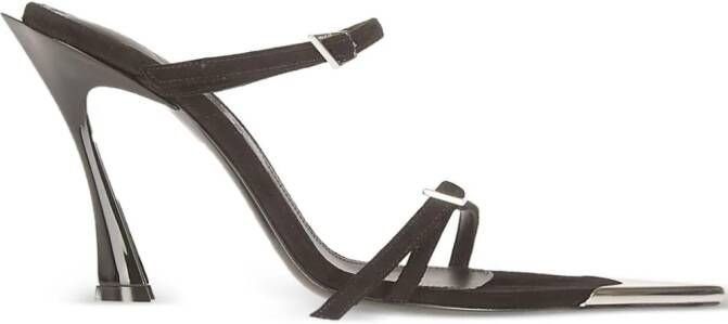 Mugler Fang 95mm leather sandals Black