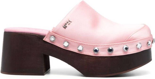 Nº21 stud-embellished platform clogs Pink