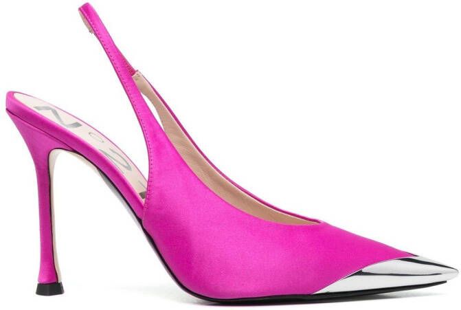 Nº21 110mm contrast-toe slingback pumps Pink