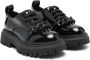 Nº21 Kids chain-link-detail patent leather loafers Black - Thumbnail 1