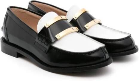 Nº21 Kids colour-block leather loafers White