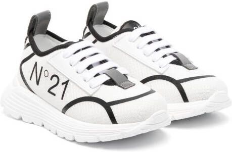 Nº21 Kids debossed-logo low-top sneakers White