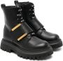 Nº21 Kids logo-plaque leather ankle boots Black - Thumbnail 1