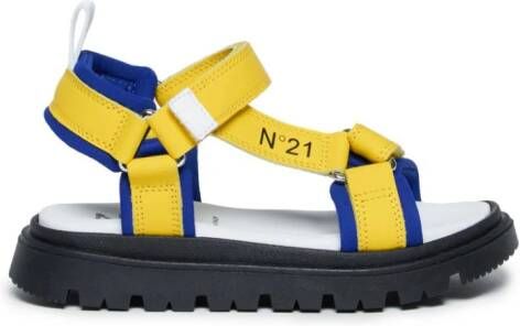 Nº21 Kids logo-print lug-sole sandals Yellow
