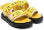 Nº21 Kids logo-print touch-strap sandals Yellow - Thumbnail 1