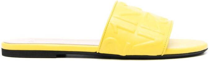 Nº21 logo-embossed leather slides Yellow