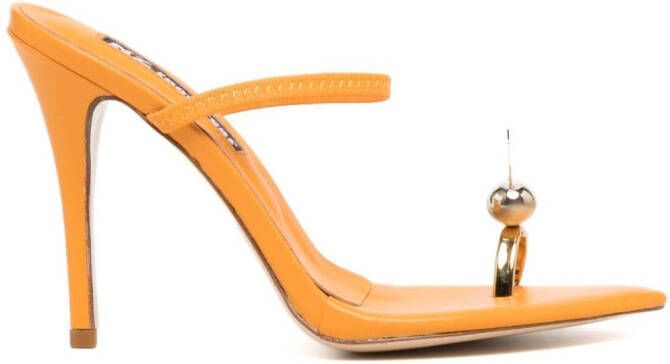 Natasha Zinko Bunny 110mm leather sandals Orange