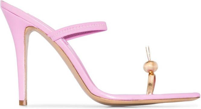 Natasha Zinko Bunny 110mm sandals Pink