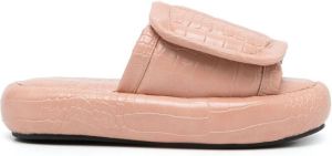 Natasha Zinko faux-leather slides Pink