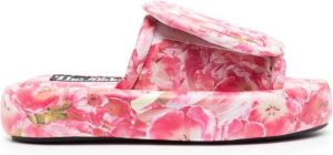 Natasha Zinko floral-print open-toe slides Pink