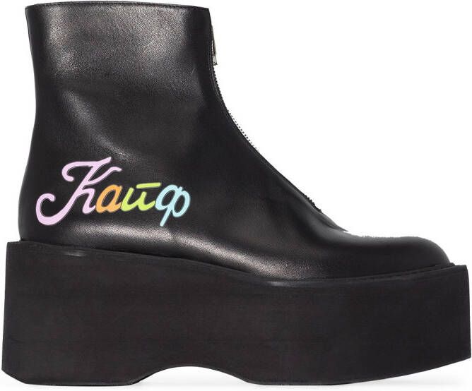 Natasha Zinko Kaif flatform ankle boots Black
