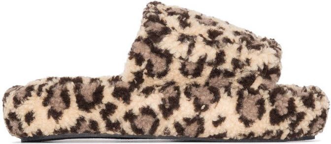 Natasha Zinko leopard print slippers Neutrals